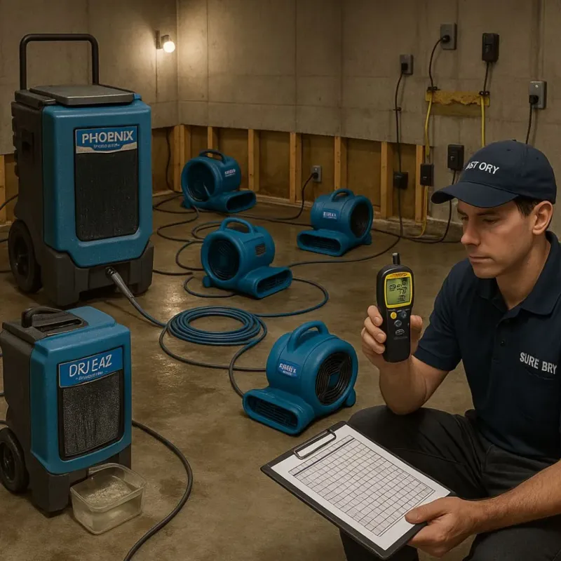 Structural Drying and Dehumidification process in King William, VA